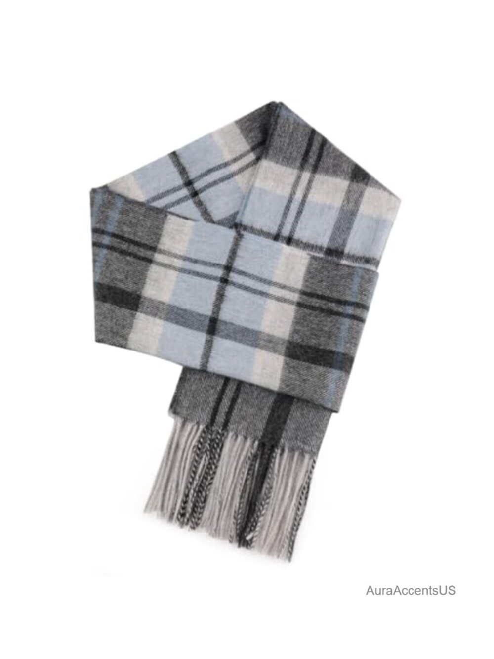 100% Pure Wool Plaid Scarf Unisex Winter Tartan Wrap Tassel Fringe